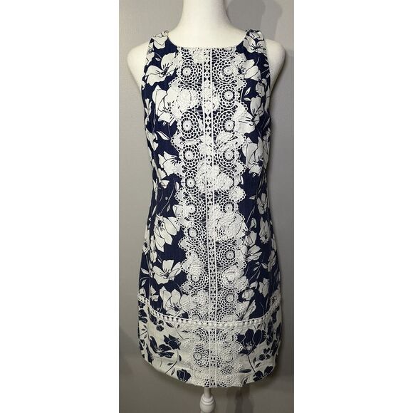 Eliza J Womens Floral Lace Sleeveless Shift Dress Size‎ 6 Cottagecore Feminine - Picture 2 of 9